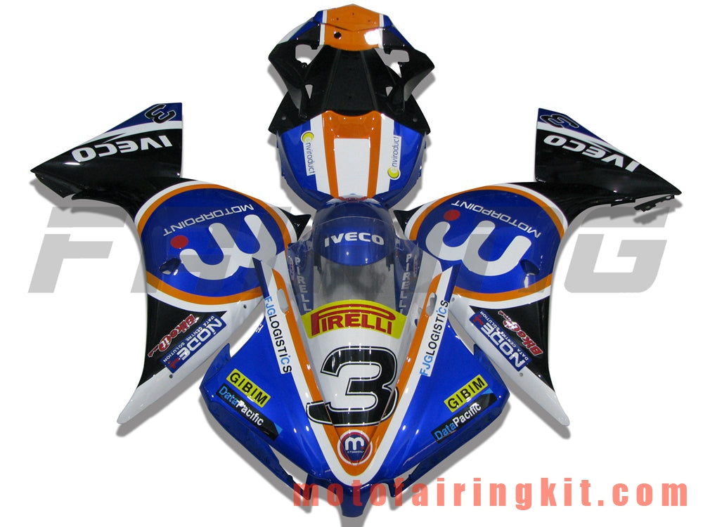 Kits de carenado aptos para YZF-1000 R1 2012 2013 2014 YZF 1000 R1 12 13 14 Molde de inyección de plástico ABS Carrocería completa para motocicleta Marco de carrocería de posventa (azul y naranja) B005