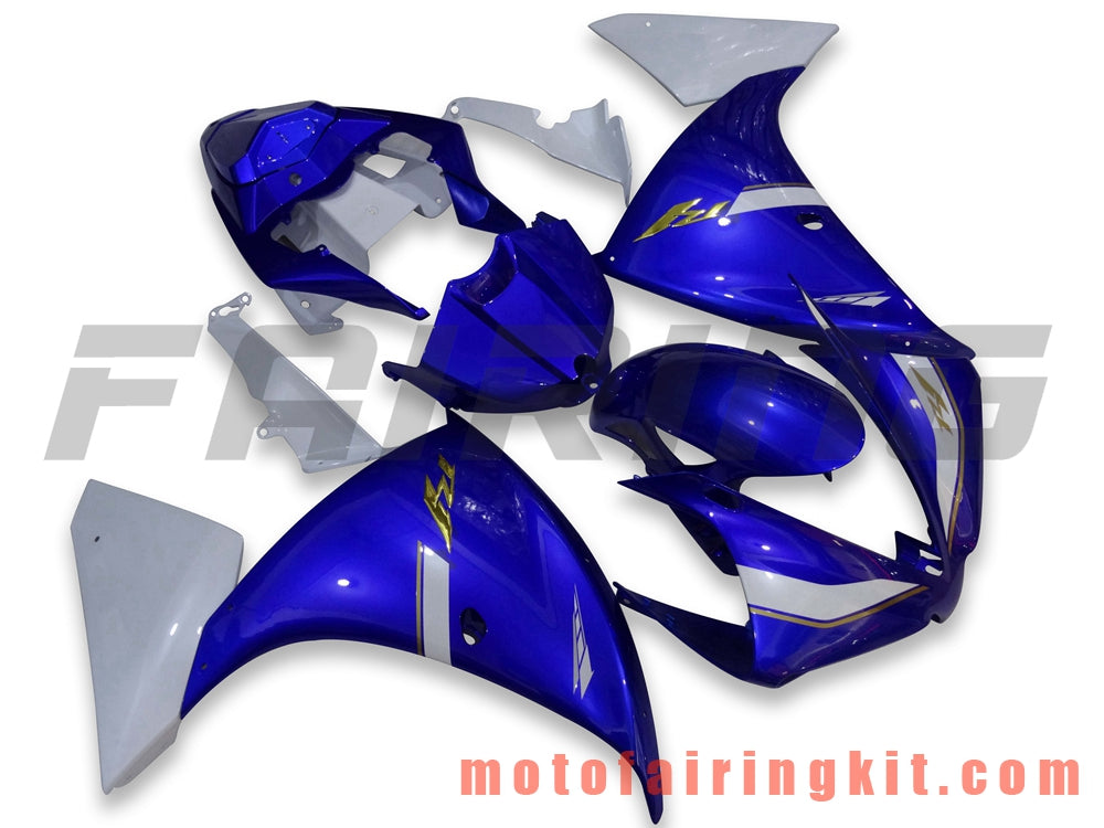 Fairing Kits Fit for YZF-1000 R1 2012 2013 2014 YZF 1000 R1 12 13 14 Plastic ABS Injection Mold Complete Motorcycle Body Aftermarket Bodywork Frame (Blue & White) B006