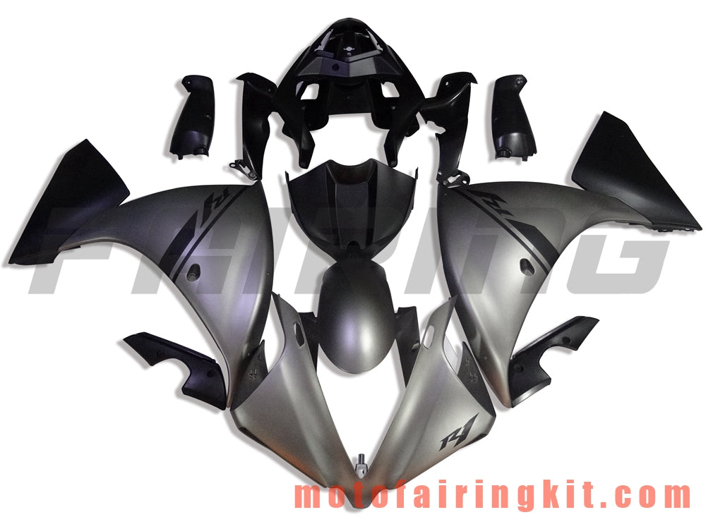 Fairing Kits Fit for YZF-1000 R1 2012 2013 2014 YZF 1000 R1 12 13 14 Plastic ABS Injection Mold Complete Motorcycle Body Aftermarket Bodywork Frame (Silver & Black) B007