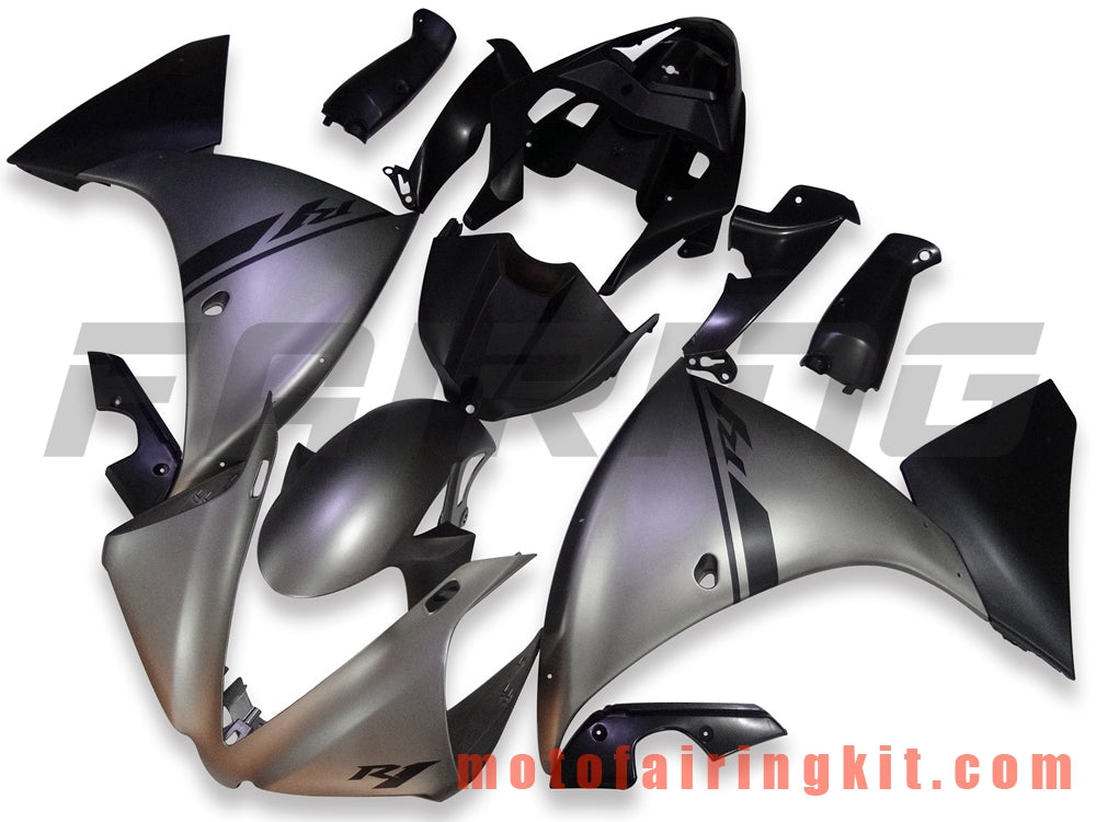 Fairing Kits Fit for YZF-1000 R1 2012 2013 2014 YZF 1000 R1 12 13 14 Plastic ABS Injection Mold Complete Motorcycle Body Aftermarket Bodywork Frame (Silver & Black) B007