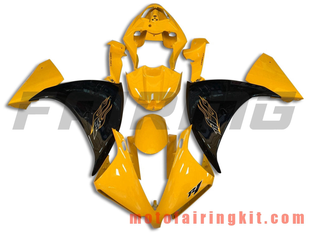 Fairing Kits Fit for YZF-1000 R1 2012 2013 2014 YZF 1000 R1 12 13 14 Plastic ABS Injection Mold Complete Motorcycle Body Aftermarket Bodywork Frame (Yellow & Black) B009