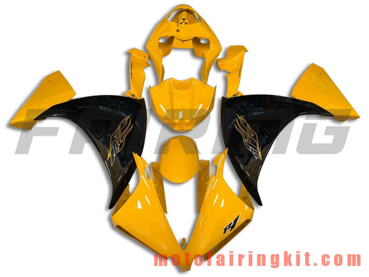 Kits de carenado aptos para YZF-1000 R1 2012 2013 2014 YZF 1000 R1 12 13 14 Molde de inyección de plástico ABS Carrocería completa para motocicleta Carrocería del mercado de accesorios Marco (amarillo y negro) B009