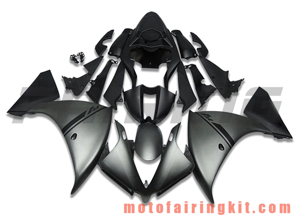 Fairing Kits Fit for YZF-1000 R1 2012 2013 2014 YZF 1000 R1 12 13 14 Plastic ABS Injection Mold Complete Motorcycle Body Aftermarket Bodywork Frame (Gray & Black) B013