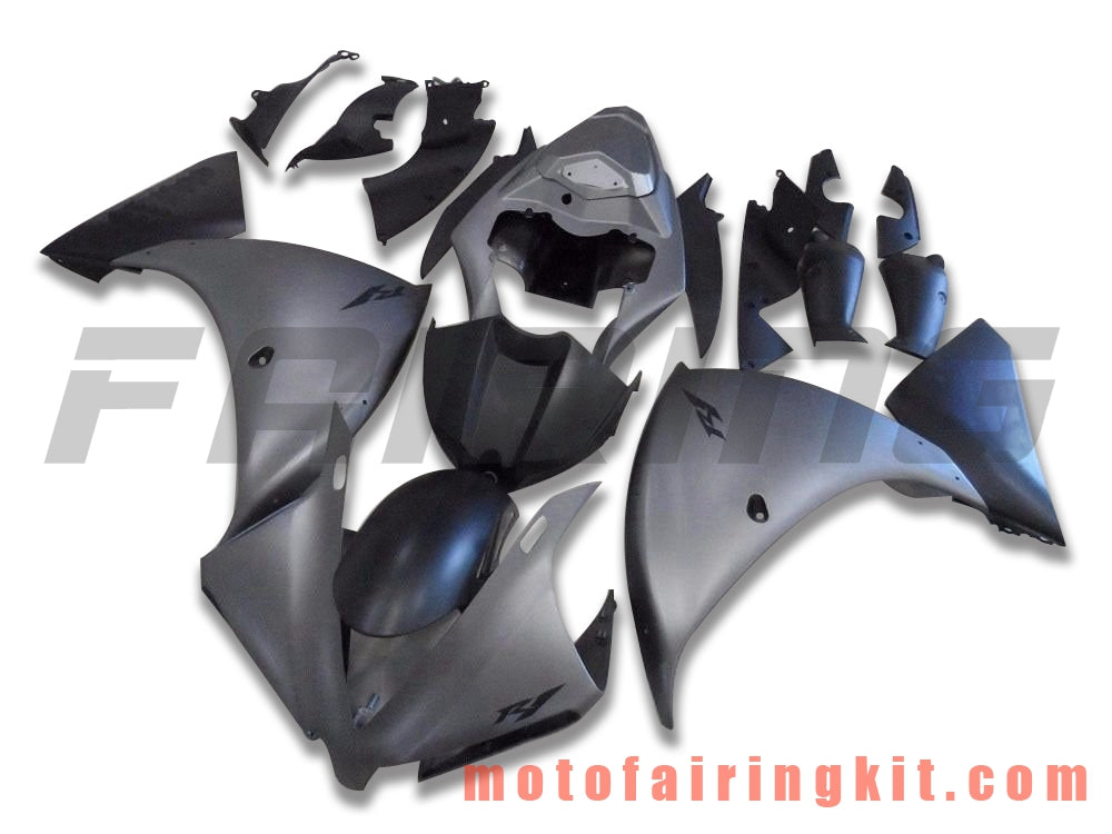 Fairing Kits Fit for YZF-1000 R1 2012 2013 2014 YZF 1000 R1 12 13 14 Plastic ABS Injection Mold Complete Motorcycle Body Aftermarket Bodywork Frame (Black & Gray) B014