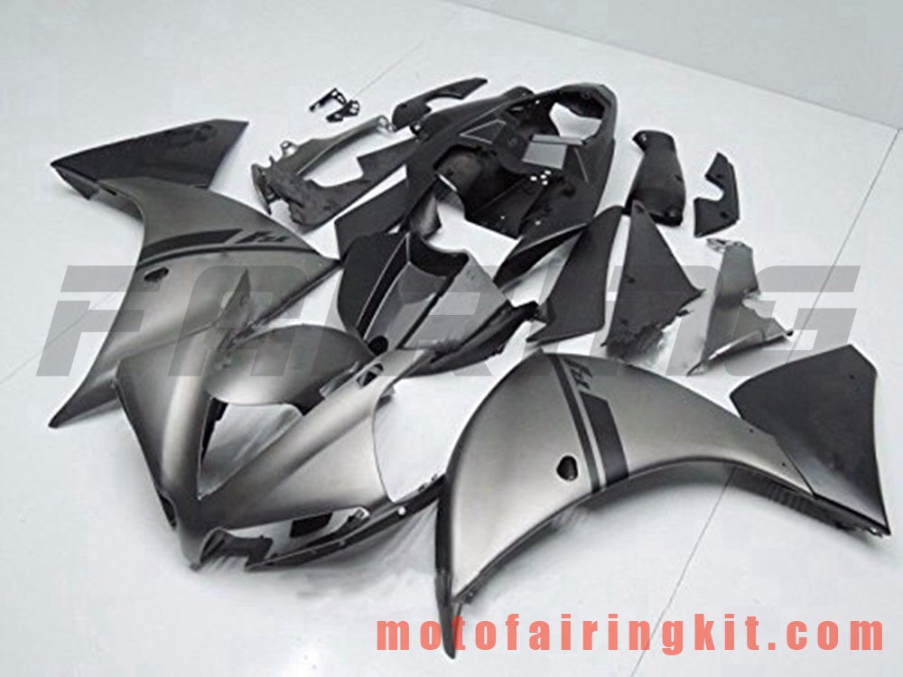 Fairing Kits Fit for YZF-1000 R1 2012 2013 2014 YZF 1000 R1 12 13 14 Plastic ABS Injection Mold Complete Motorcycle Body Aftermarket Bodywork Frame (Gray & Black) B018