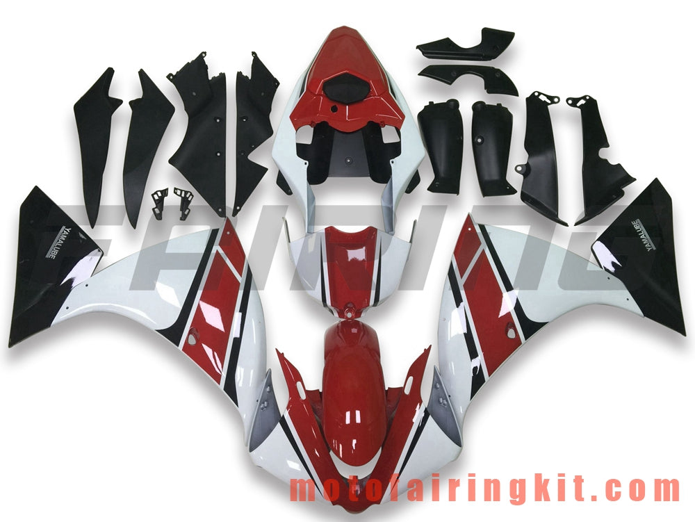 Fairing Kits Fit for YZF-1000 R1 2012 2013 2014 YZF 1000 R1 12 13 14 Plastic ABS Injection Mold Complete Motorcycle Body Aftermarket Bodywork Frame (Red & White) B019