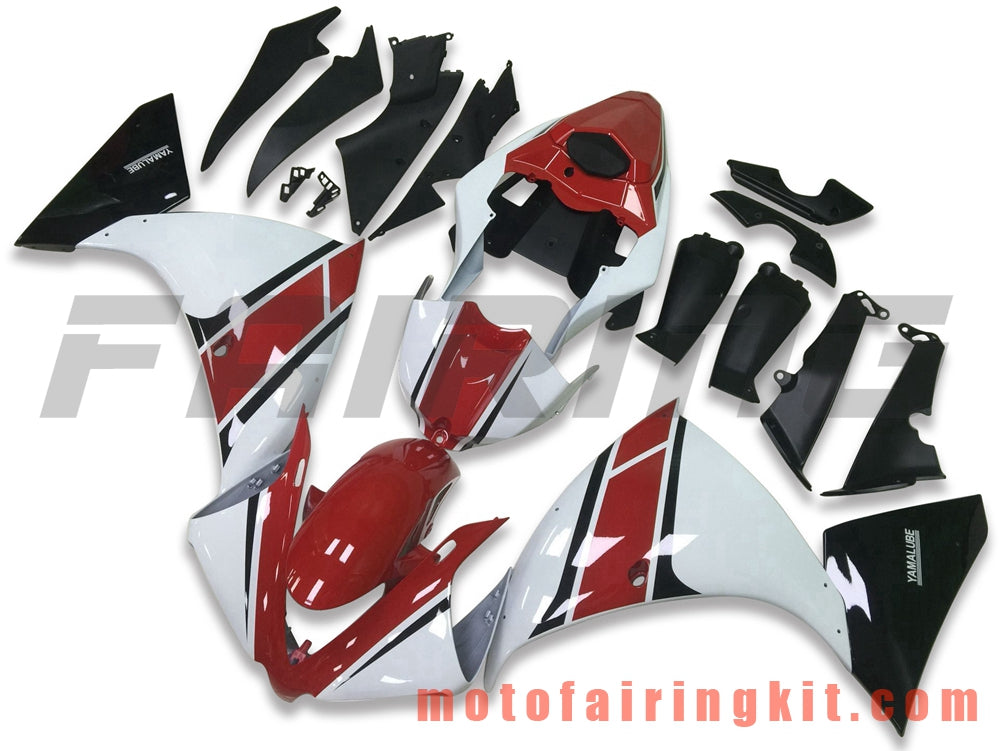 Fairing Kits Fit for YZF-1000 R1 2012 2013 2014 YZF 1000 R1 12 13 14 Plastic ABS Injection Mold Complete Motorcycle Body Aftermarket Bodywork Frame (Red & White) B019