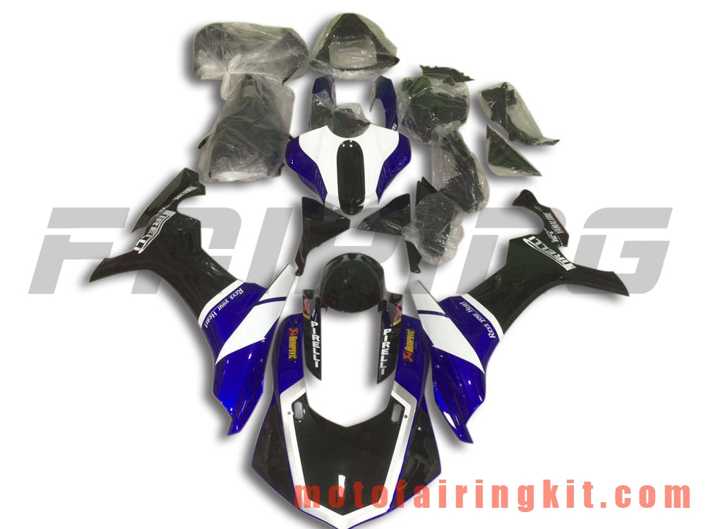 Kits de carenado aptos para YZF-1000 R1 2015 2016 2017 2018 2019 YZF 1000 R1 15 16 17 18 19 Molde de inyección de plástico ABS Carrocería completa para motocicleta Marco de carrocería de posventa (azul y negro) B003