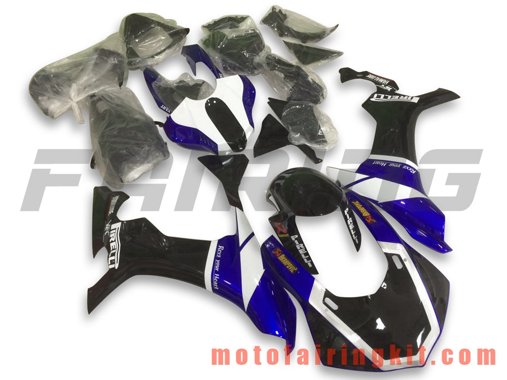 Kits de carenado aptos para YZF-1000 R1 2015 2016 2017 2018 2019 YZF 1000 R1 15 16 17 18 19 Molde de inyección de plástico ABS Carrocería completa para motocicleta Marco de carrocería de posventa (azul y negro) B003