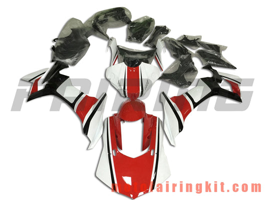 Fairing Kits Fit for YZF-1000 R1 2015 2016 2017 2018 2019 YZF 1000 R1 15 16 17 18 19 Plastic ABS Injection Mold Complete Motorcycle Body Aftermarket Bodywork Frame (Red & White) B005