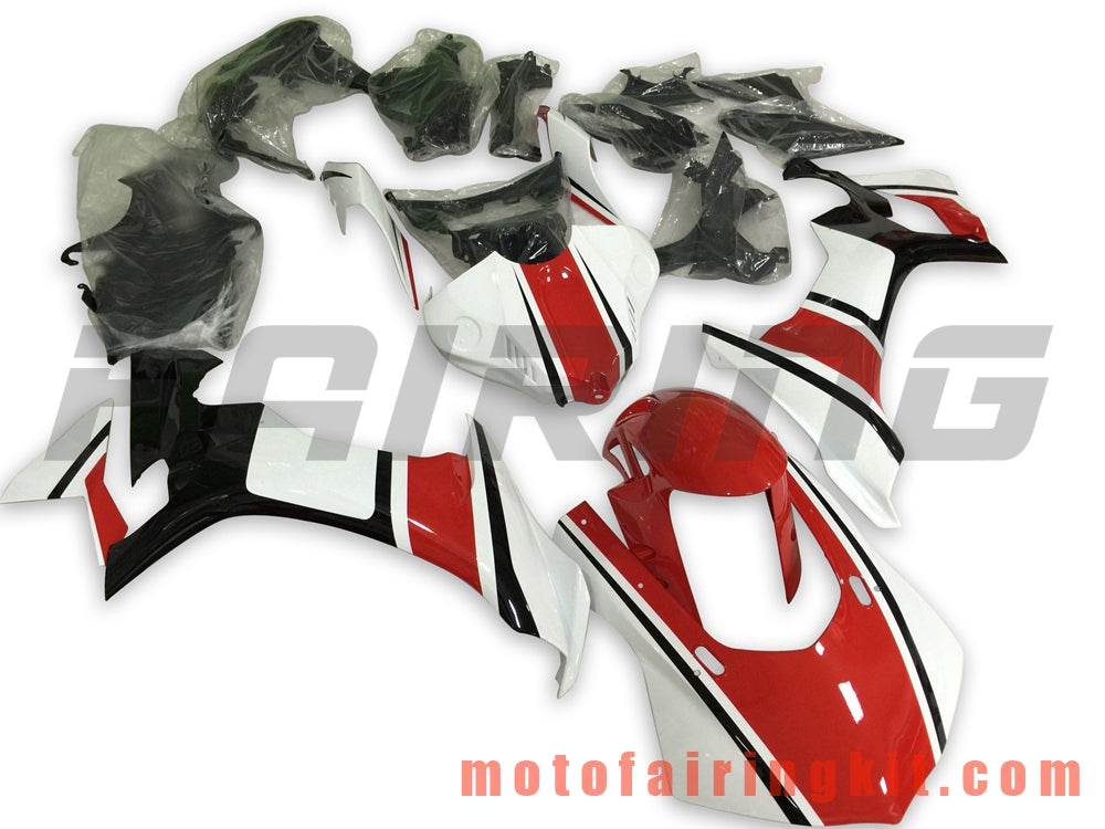 Fairing Kits Fit for YZF-1000 R1 2015 2016 2017 2018 2019 YZF 1000 R1 15 16 17 18 19 Plastic ABS Injection Mold Complete Motorcycle Body Aftermarket Bodywork Frame (Red & White) B005