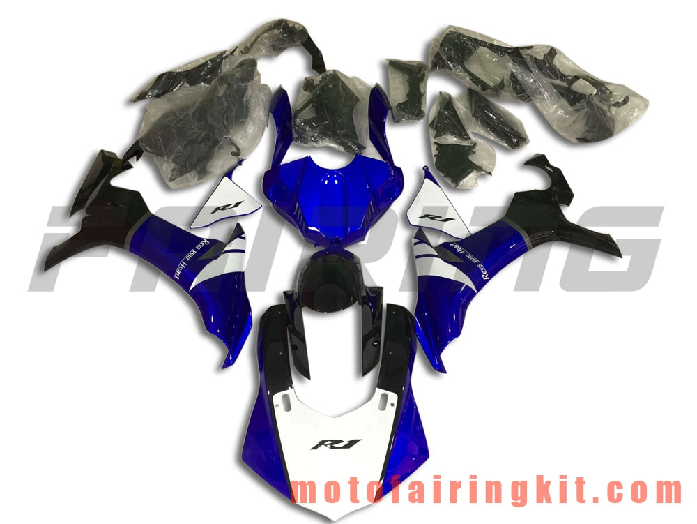 フェアリングキット YZF-1000 R1 2015 2016 2017 2018 2019 YZF 1000 R1 15 16 17 18 19 プラスチック ABS 射出成型 完全なオートバイ車体 アフターマーケット車体フレーム (ブルー &amp; ブラック) B006