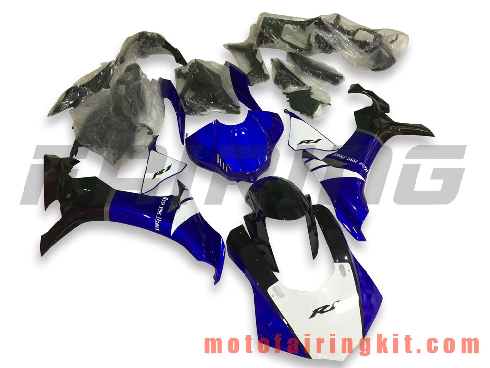 Fairing Kits Fit for YZF-1000 R1 2015 2016 2017 2018 2019 YZF 1000 R1 15 16 17 18 19 Plastic ABS Injection Mold Complete Motorcycle Body Aftermarket Bodywork Frame (Blue & Black) B006