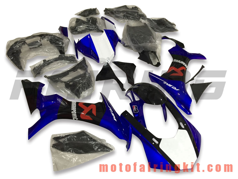 Kits de carenado aptos para YZF-1000 R1 2015 2016 2017 2018 2019 YZF 1000 R1 15 16 17 18 19 Molde de inyección de plástico ABS Carrocería completa para motocicleta Carrocería de posventa Marco (azul y blanco) B007