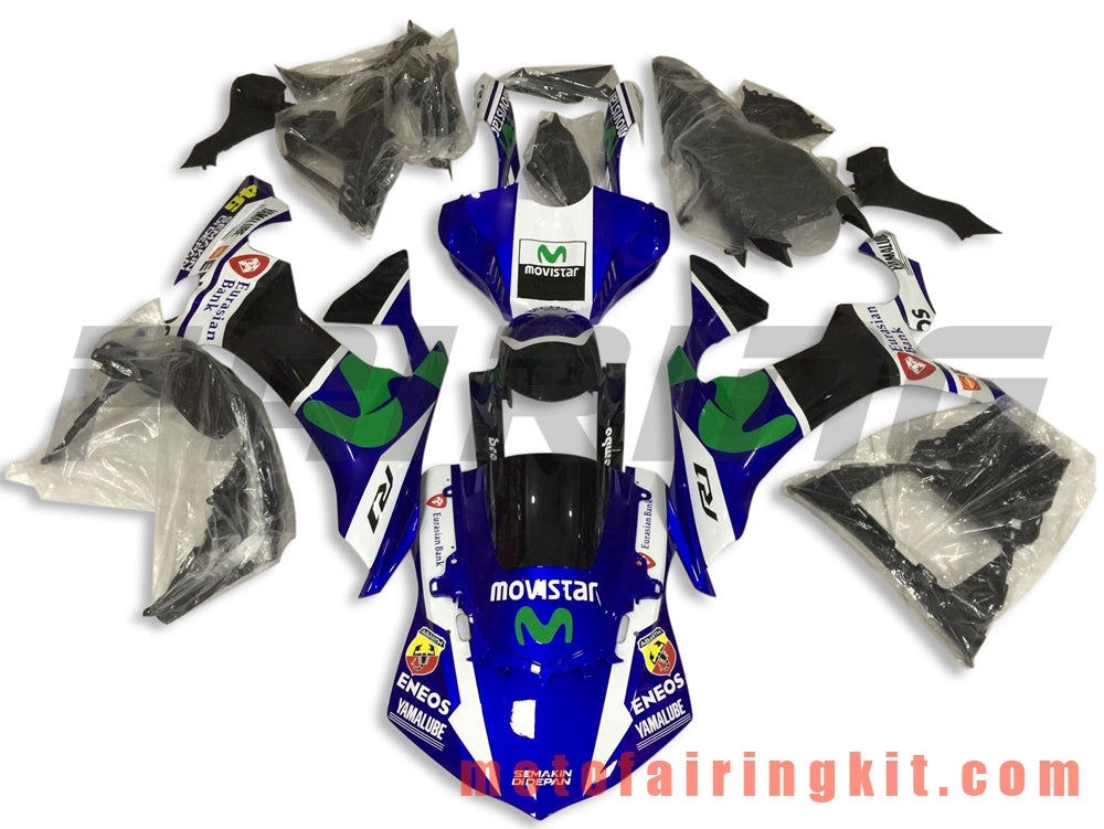 フェアリングキット YZF-1000 R1 2015 2016 2017 2018 2019 YZF 1000 R1 15 16 17 18 19 プラスチック ABS 射出成型 完全なオートバイ車体 アフターマーケット車体フレーム (青と白) B008