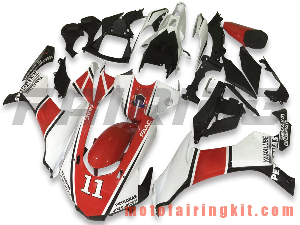 Fairing Kits Fit for YZF-1000 R1 2015 2016 2017 2018 2019 YZF 1000 R1 15 16 17 18 19 Plastic ABS Injection Mold Complete Motorcycle Body Aftermarket Bodywork Frame (Red & White) B009