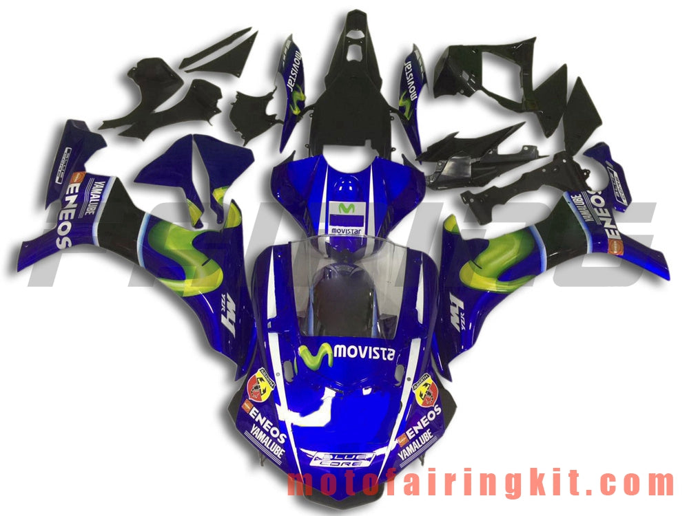 Fairing Kits Fit for YZF-1000 R1 2015 2016 2017 2018 2019 YZF 1000 R1 15 16 17 18 19 Plastic ABS Injection Mold Complete Motorcycle Body Aftermarket Bodywork Frame (Blue) B011