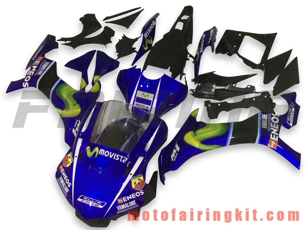 Kits de carenado aptos para YZF-1000 R1 2015 2016 2017 2018 2019 YZF 1000 R1 15 16 17 18 19 Molde de inyección de plástico ABS Carrocería completa para motocicleta Carrocería del mercado de accesorios Marco (azul) B011