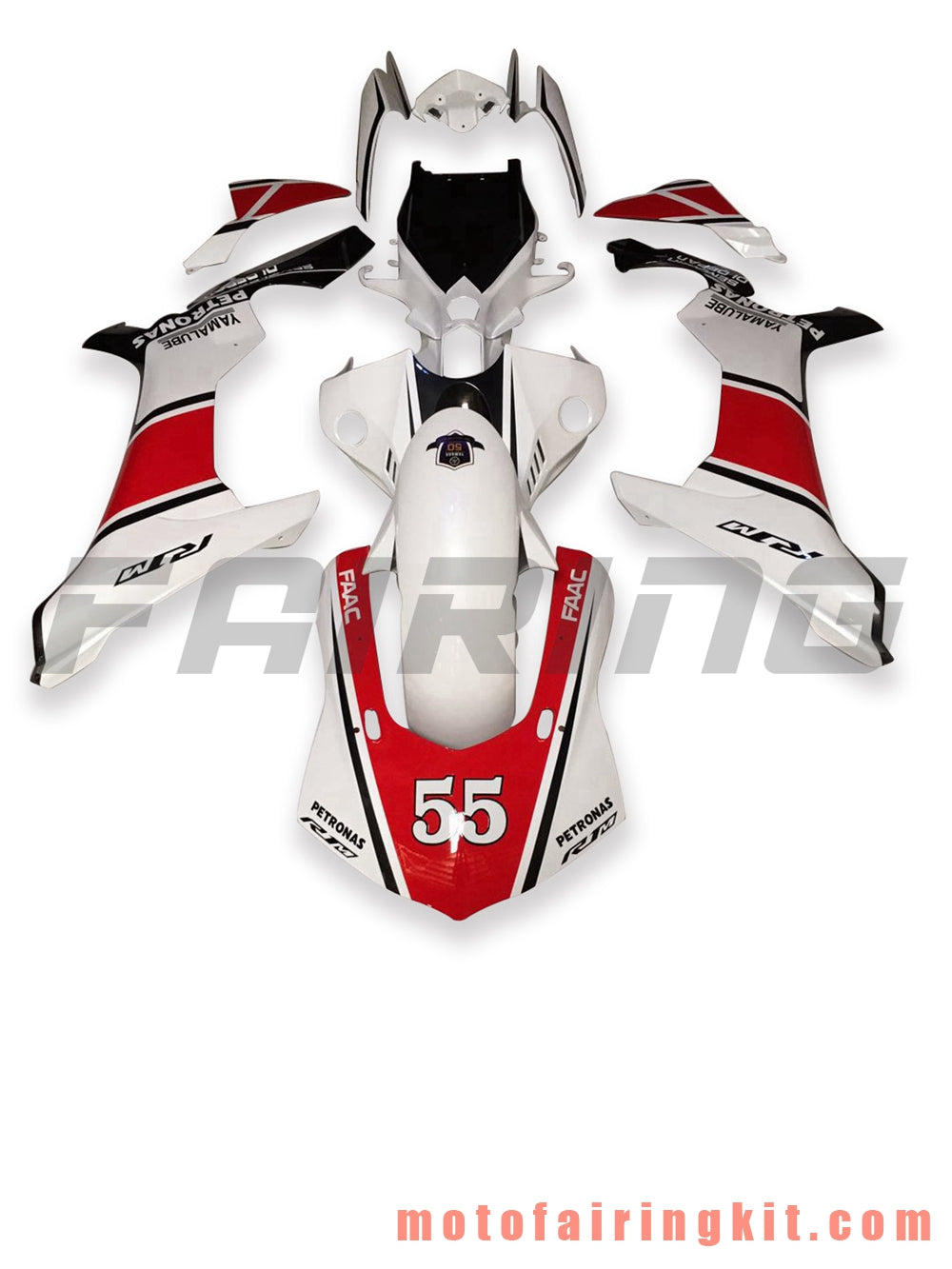 Fairing Kits Fit for YZF-1000 R1 2015 2016 2017 2018 2019 YZF 1000 R1 15 16 17 18 19 Plastic ABS Injection Mold Complete Motorcycle Body Aftermarket Bodywork Frame (White & Red) B013