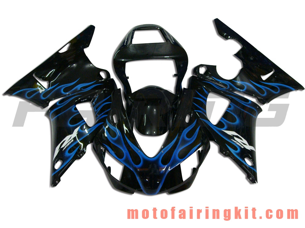 Fairing Kits Fit for YZF-1000 R1 1998 1999 YZF 1000 R1 98 99 Plastic ABS Injection Mold Complete Motorcycle Body Aftermarket Bodywork Frame (Black & Blue) B001