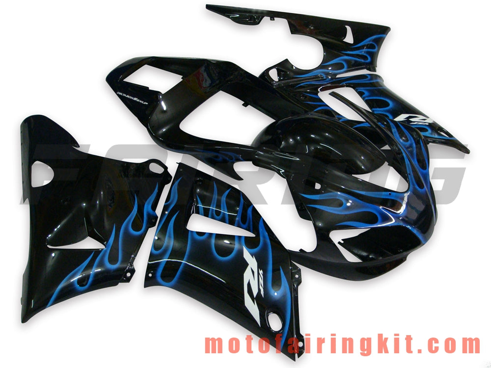 Fairing Kits Fit for YZF-1000 R1 1998 1999 YZF 1000 R1 98 99 Plastic ABS Injection Mold Complete Motorcycle Body Aftermarket Bodywork Frame (Black & Blue) B001