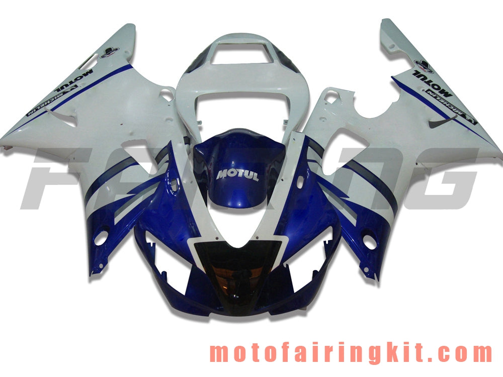 フェアリングキット YZF-1000 R1 1998 1999 YZF 1000 R1 98 99 プラスチック ABS 射出成形 完全なオートバイボディ アフターマーケットボディワークフレーム (ブルー &amp; ホワイト) B002