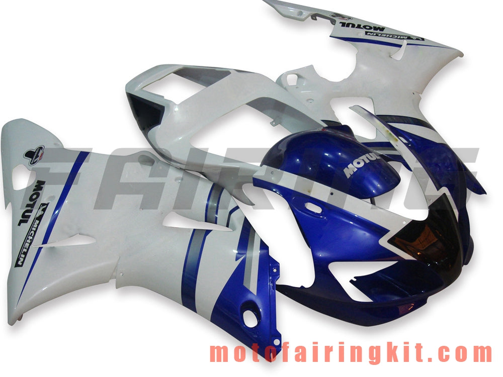 Fairing Kits Fit for YZF-1000 R1 1998 1999 YZF 1000 R1 98 99 Plastic ABS Injection Mold Complete Motorcycle Body Aftermarket Bodywork Frame (Blue & White) B002