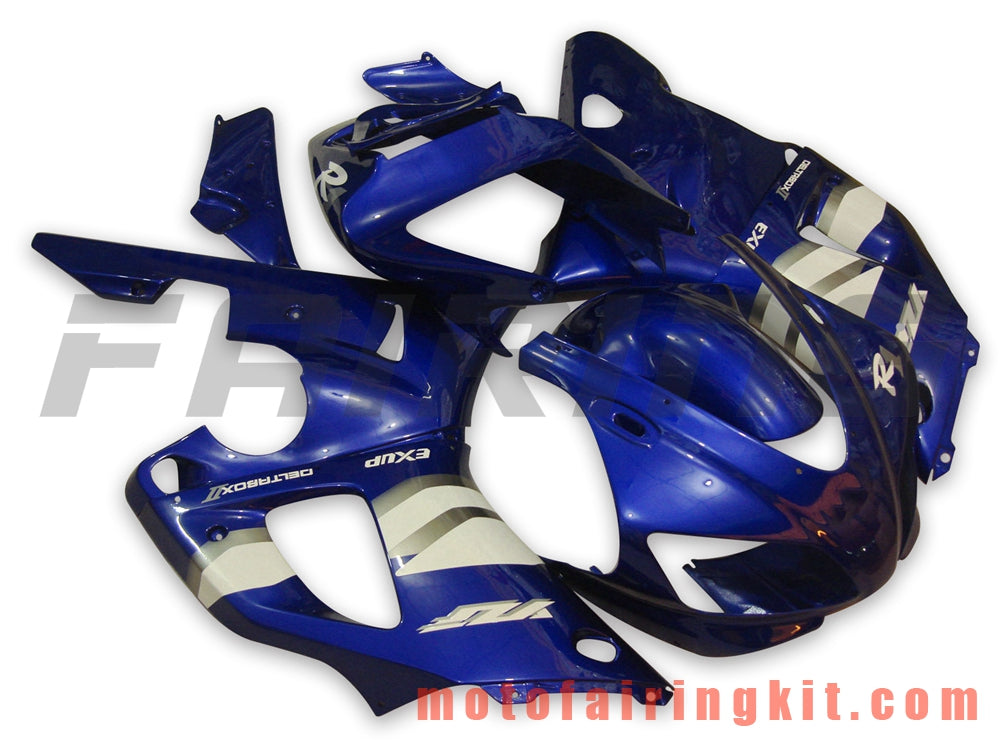 Fairing Kits Fit for YZF-1000 R1 1998 1999 YZF 1000 R1 98 99 Plastic ABS Injection Mold Complete Motorcycle Body Aftermarket Bodywork Frame (Blue & Black) B003