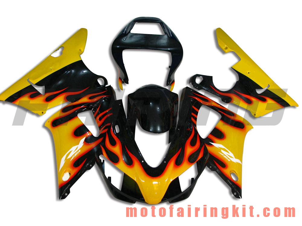 Kits de carenado aptos para YZF-1000 R1 1998 1999 YZF 1000 R1 98 99 Molde de inyección de plástico ABS Carrocería completa para motocicleta Marco de carrocería de posventa (amarillo y negro) B004