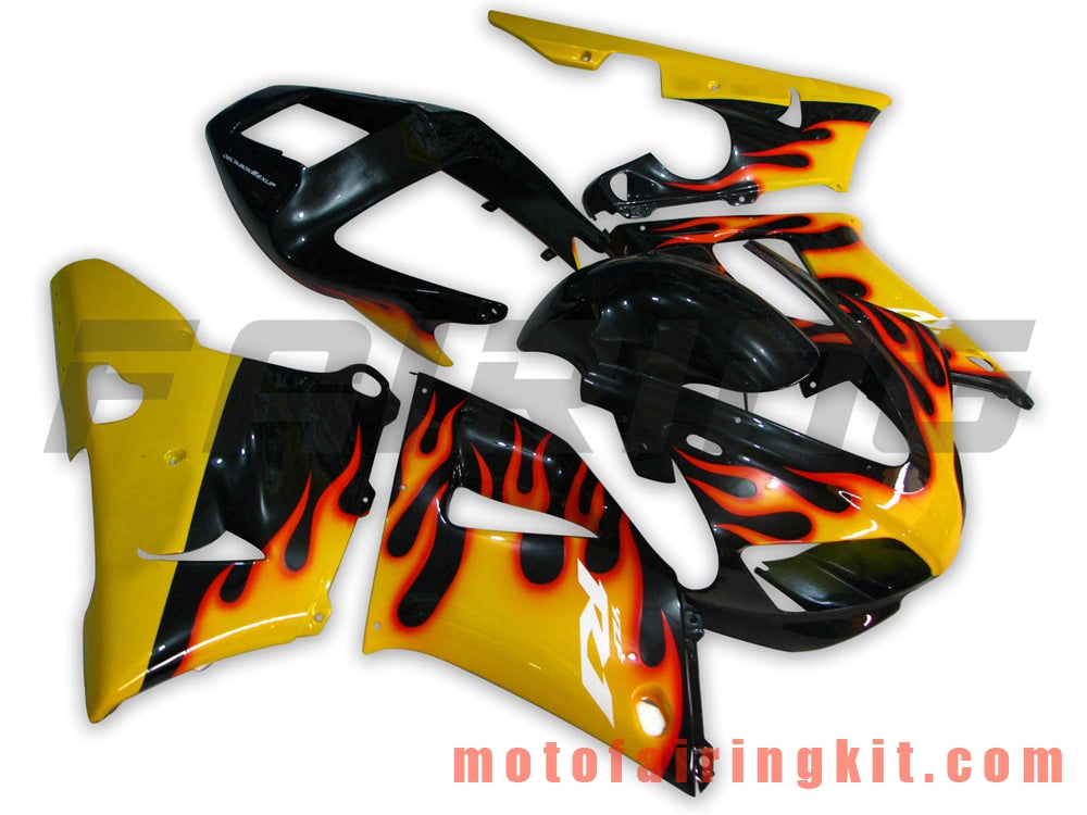 Kits de carenado aptos para YZF-1000 R1 1998 1999 YZF 1000 R1 98 99 Molde de inyección de plástico ABS Carrocería completa para motocicleta Marco de carrocería de posventa (amarillo y negro) B004