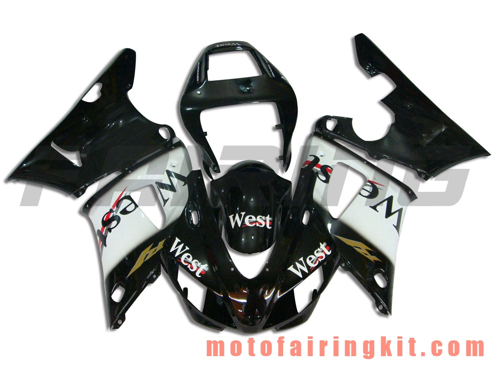 Fairing Kits Fit for YZF-1000 R1 1998 1999 YZF 1000 R1 98 99 Plastic ABS Injection Mold Complete Motorcycle Body Aftermarket Bodywork Frame (Black & White) B005