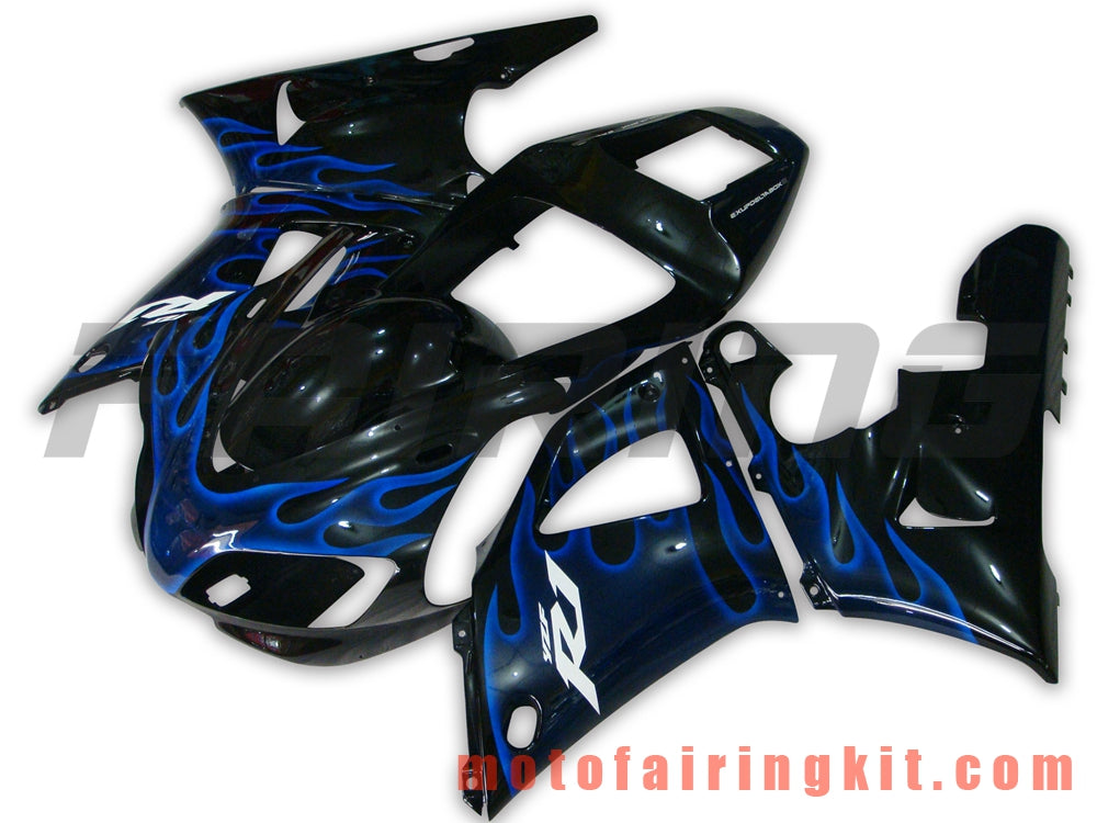 Fairing Kits Fit for YZF-1000 R1 1998 1999 YZF 1000 R1 98 99 Plastic ABS Injection Mold Complete Motorcycle Body Aftermarket Bodywork Frame (Black & Blue) B007