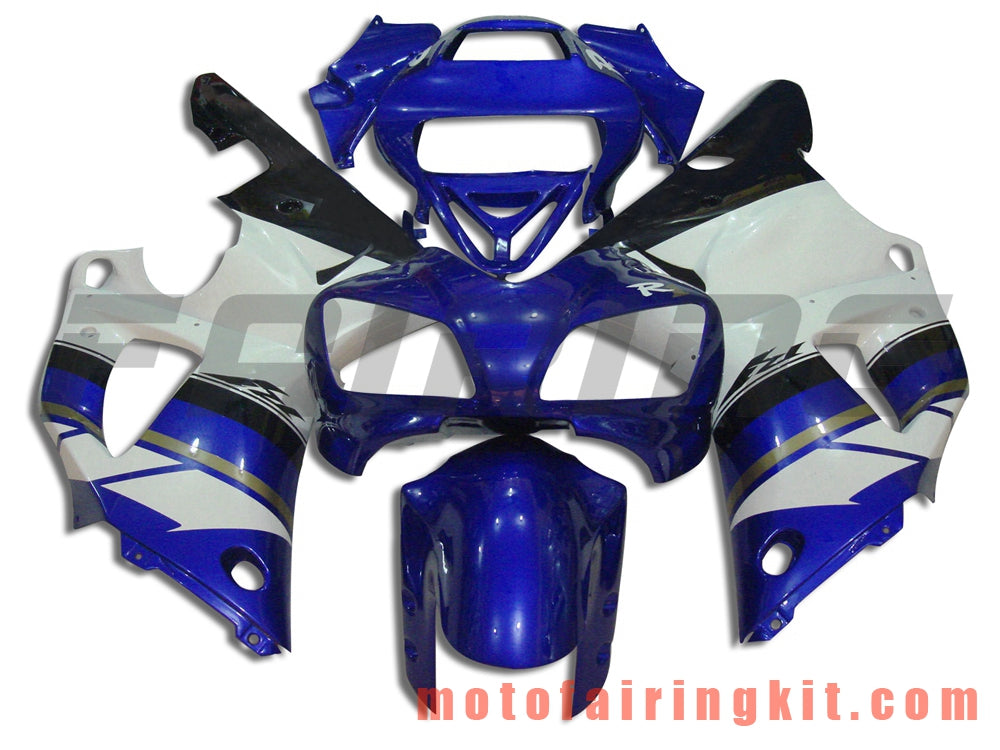 Fairing Kits Fit for YZF-1000 R1 1998 1999 YZF 1000 R1 98 99 Plastic ABS Injection Mold Complete Motorcycle Body Aftermarket Bodywork Frame (Blue & White) B008