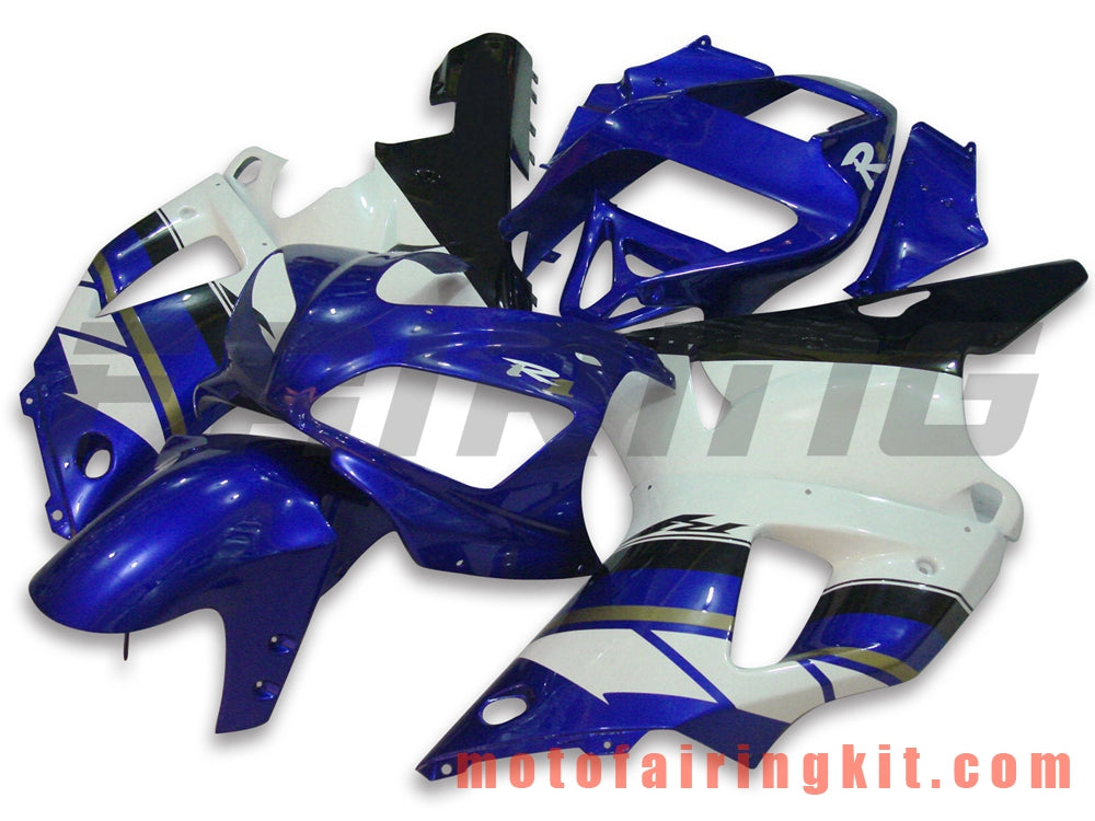 Fairing Kits Fit for YZF-1000 R1 1998 1999 YZF 1000 R1 98 99 Plastic ABS Injection Mold Complete Motorcycle Body Aftermarket Bodywork Frame (Blue & White) B008