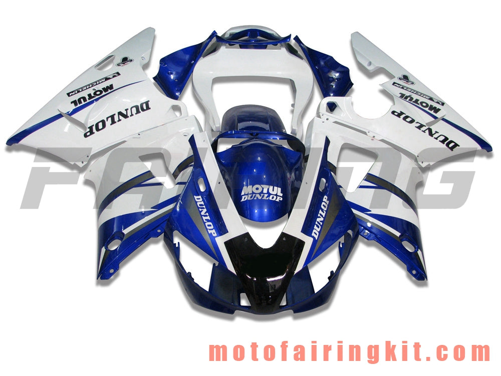 Fairing Kits Fit for YZF-1000 R1 1998 1999 YZF 1000 R1 98 99 Plastic ABS Injection Mold Complete Motorcycle Body Aftermarket Bodywork Frame (Blue & White) B011