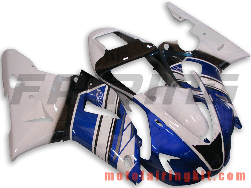 Kits de carenado aptos para YZF-1000 R1 1998 1999 YZF 1000 R1 98 99 Molde de inyección de plástico ABS Carrocería completa para motocicleta Marco de carrocería de posventa (blanco y azul) B012