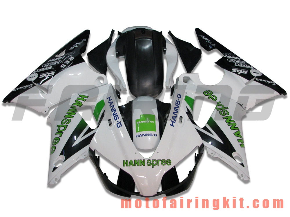 Fairing Kits Fit for YZF-1000 R1 1998 1999 YZF 1000 R1 98 99 Plastic ABS Injection Mold Complete Motorcycle Body Aftermarket Bodywork Frame (White & Black) B017