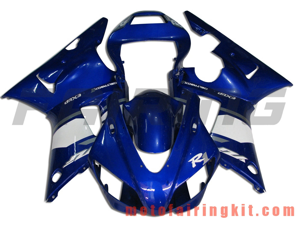 Fairing Kits Fit for YZF-1000 R1 1998 1999 YZF 1000 R1 98 99 Plastic ABS Injection Mold Complete Motorcycle Body Aftermarket Bodywork Frame (Blue & White) B018