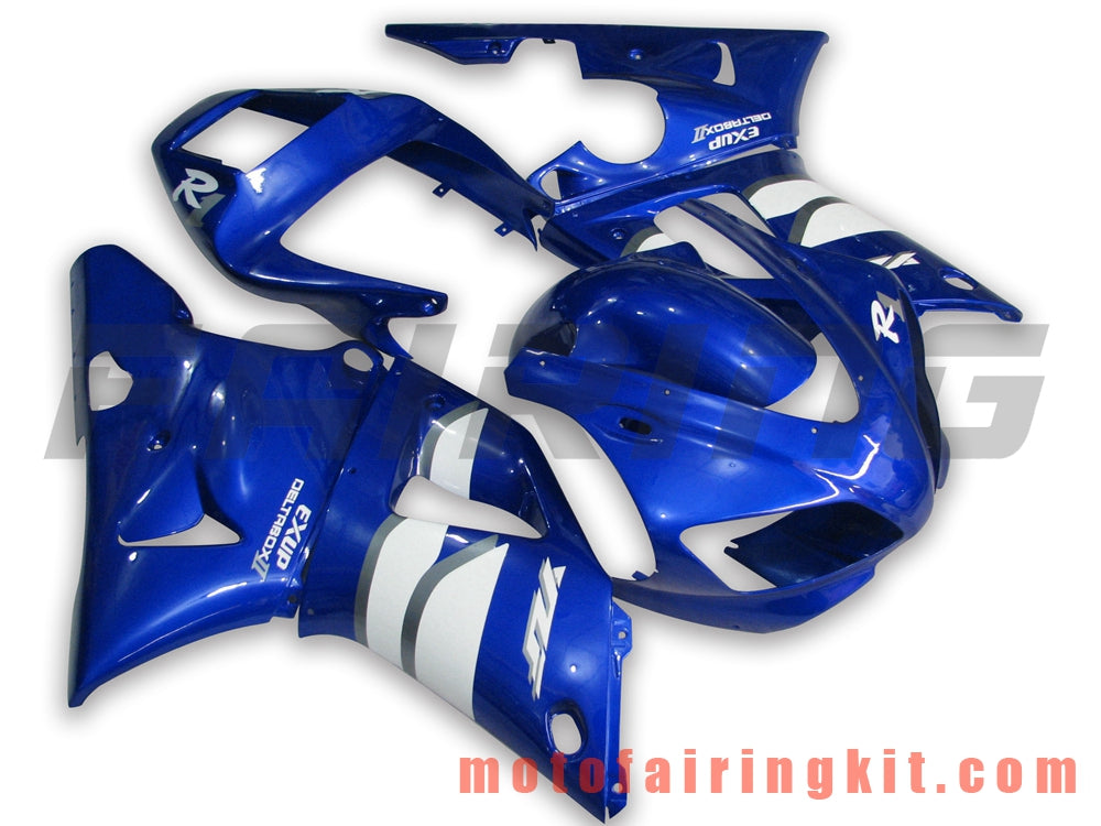 Fairing Kits Fit for YZF-1000 R1 1998 1999 YZF 1000 R1 98 99 Plastic ABS Injection Mold Complete Motorcycle Body Aftermarket Bodywork Frame (Blue & White) B025