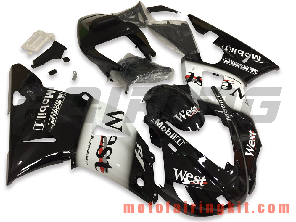 Kits de carenado aptos para YZF-1000 R1 1998 1999 YZF 1000 R1 98 99 Molde de inyección de plástico ABS Carrocería completa para motocicleta Marco de carrocería de posventa (blanco y negro) B030