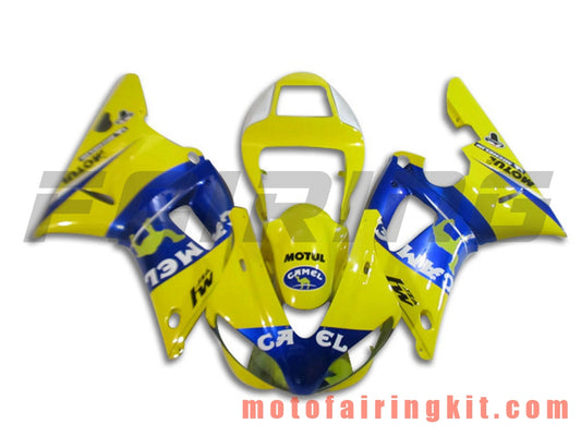 Fairing Kits Fit for YZF-1000 R1 1998 1999 YZF 1000 R1 98 99 Plastic ABS Injection Mold Complete Motorcycle Body Aftermarket Bodywork Frame (Yellow & Blue) B035