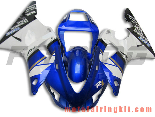 Fairing Kits Fit for YZF-1000 R1 1998 1999 YZF 1000 R1 98 99 Plastic ABS Injection Mold Complete Motorcycle Body Aftermarket Bodywork Frame (Blue & White) B037