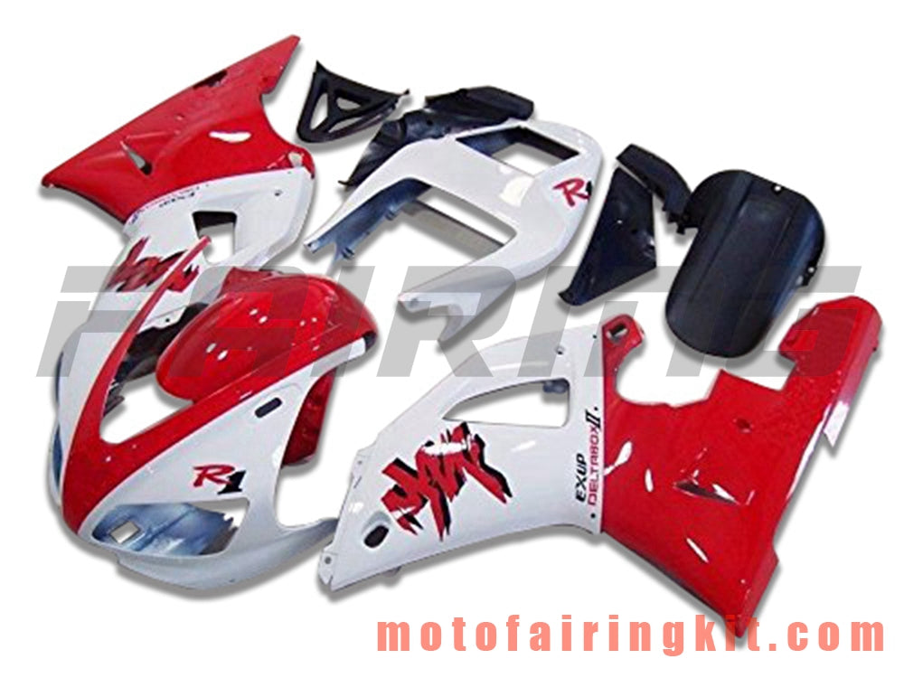 Fairing Kits Fit for YZF-1000 R1 1998 1999 YZF 1000 R1 98 99 Plastic ABS Injection Mold Complete Motorcycle Body Aftermarket Bodywork Frame (Red & White) B041