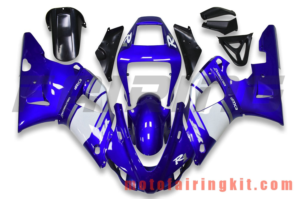 フェアリングキット YZF-1000 R1 1998 1999 YZF 1000 R1 98 99 プラスチック ABS 射出成形 完全なオートバイボディ アフターマーケットボディワークフレーム (ブルー &amp; ホワイト) B042