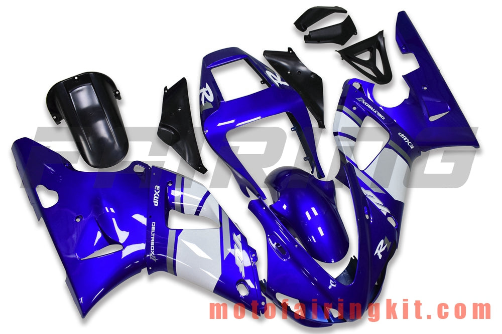 Kits de carenado aptos para YZF-1000 R1 1998 1999 YZF 1000 R1 98 99 Molde de inyección de plástico ABS Carrocería completa para motocicleta Marco de carrocería de posventa (azul y blanco) B042