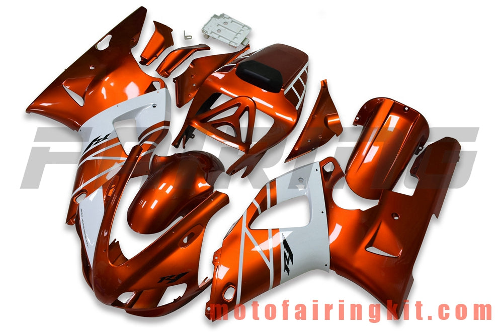 Fairing Kits Fit for YZF-1000 R1 1998 1999 YZF 1000 R1 98 99 Plastic ABS Injection Mold Complete Motorcycle Body Aftermarket Bodywork Frame (Orange & White) B044