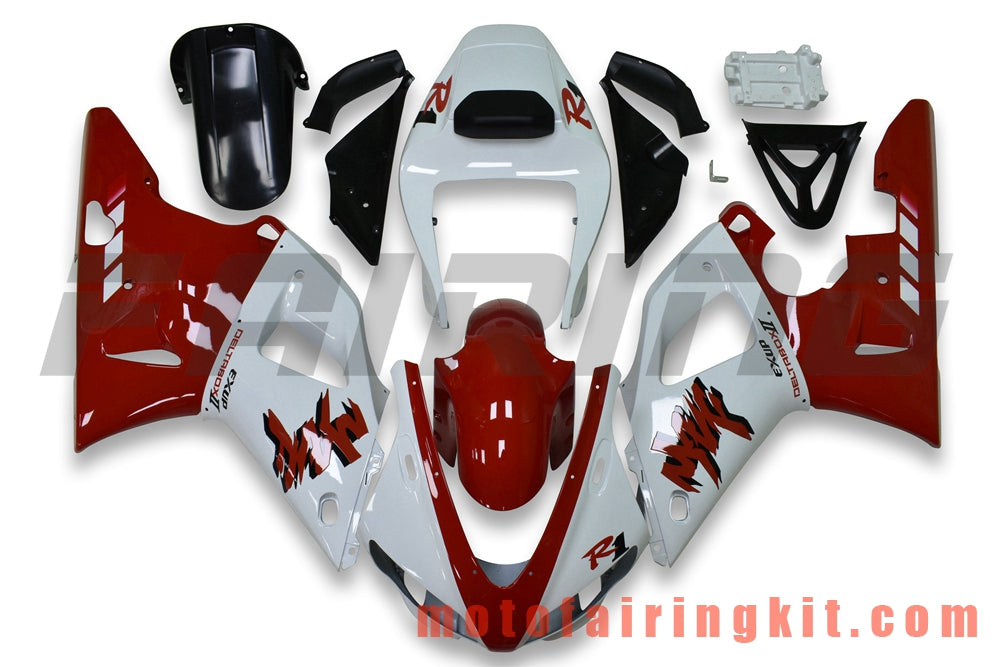 Fairing Kits Fit for YZF-1000 R1 1998 1999 YZF 1000 R1 98 99 Plastic ABS Injection Mold Complete Motorcycle Body Aftermarket Bodywork Frame (Red & White) B045