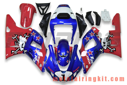 Fairing Kits Fit for YZF-1000 R1 1998 1999 YZF 1000 R1 98 99 Plastic ABS Injection Mold Complete Motorcycle Body Aftermarket Bodywork Frame (Blue & Red) B046