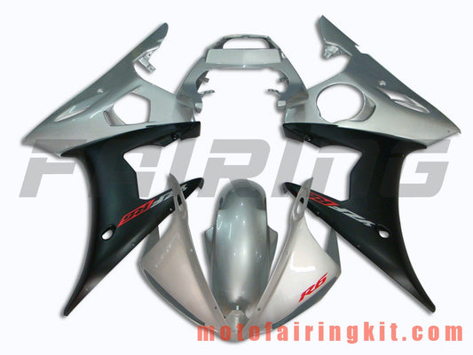 Fairing Kits Fit for YZF-600 R6 2003 2004 YZF 600 R6 03 04 Plastic ABS Injection Mold Complete Motorcycle Body Aftermarket Bodywork Frame (Silver & Black) B002