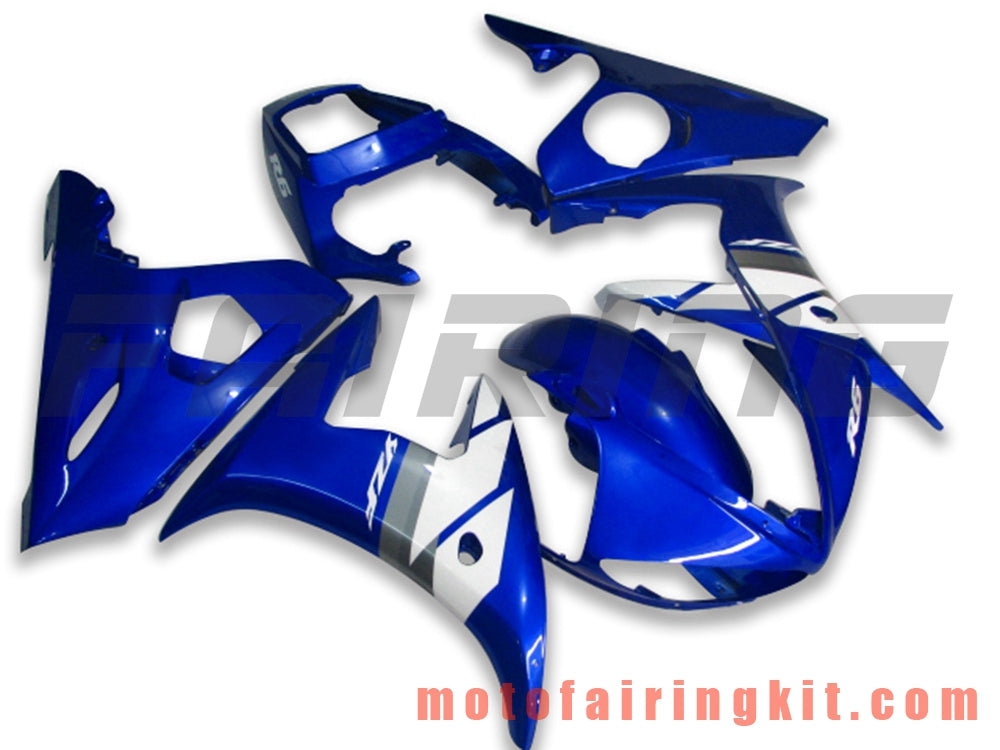 Kits de carenado aptos para YZF-600 R6 2003 2004 YZF 600 R6 03 04 Molde de inyección de plástico ABS Carrocería completa para motocicleta Marco de carrocería de posventa (azul y blanco) B004